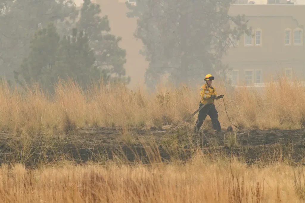 Image of a firefighter patrolling